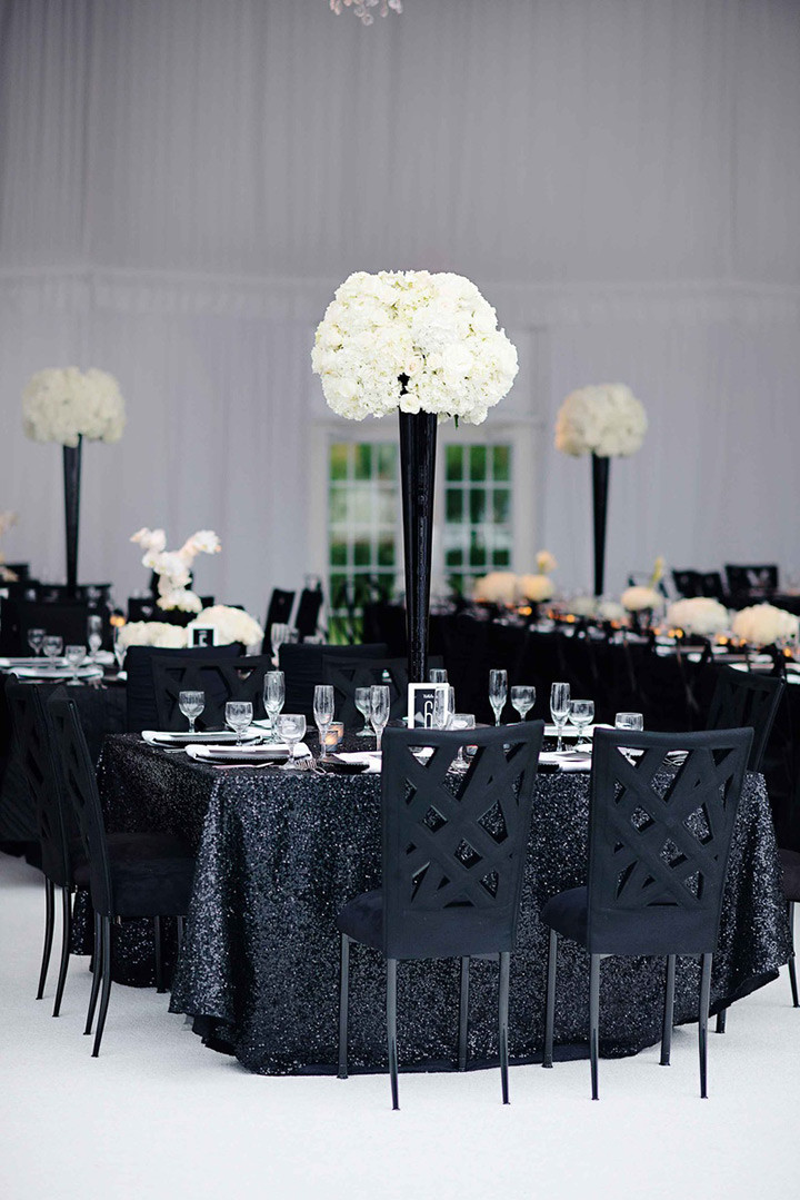 Black And White Wedding Decor
 Elegant Black and White Wedding Theme Includes With