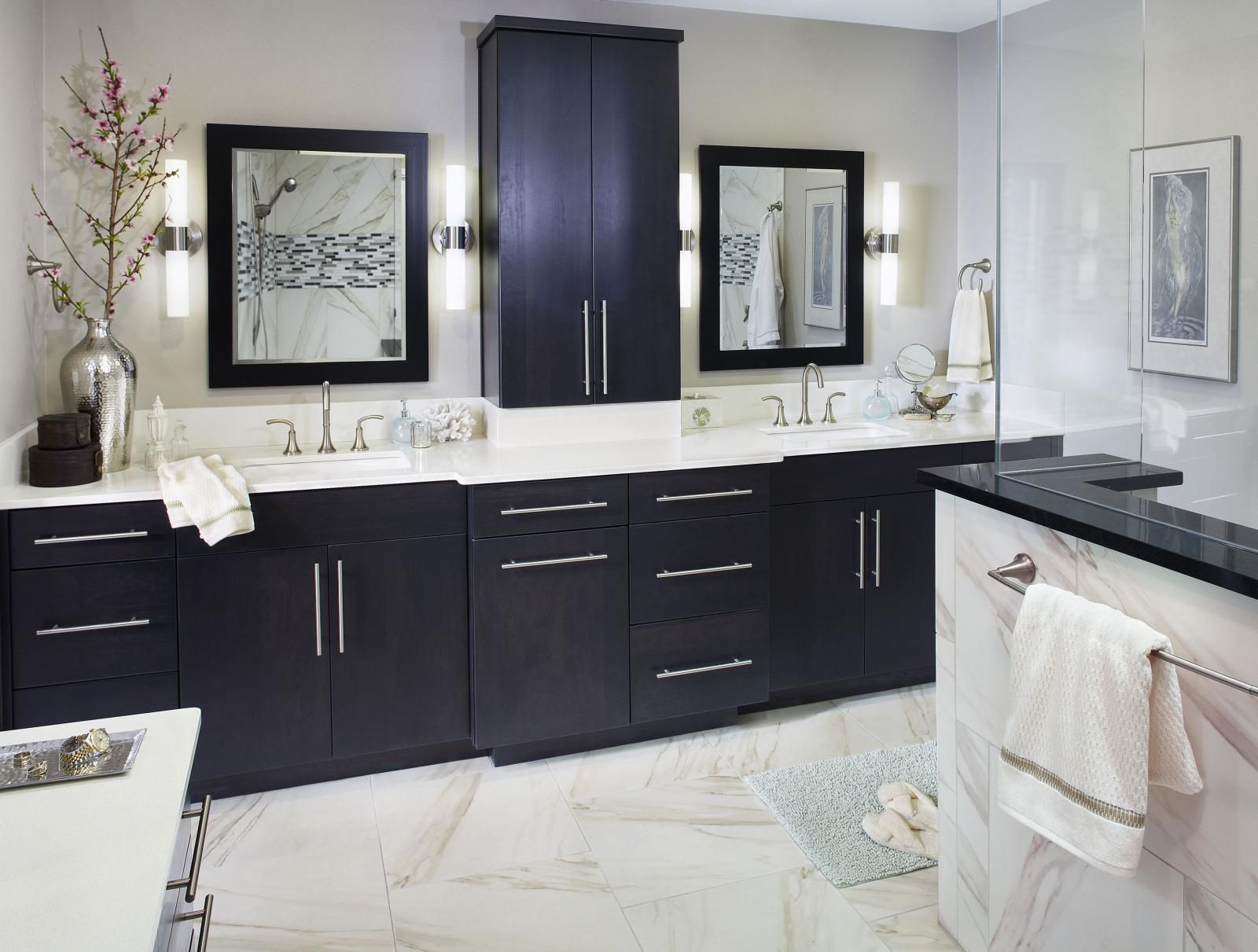 Black Bathroom Floor Cabinet
 How to design a luxury bathroom with black cabinets