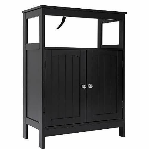 Black Bathroom Floor Cabinet
 Iwell Black Bathroom Floor Storage Cabinet with 1