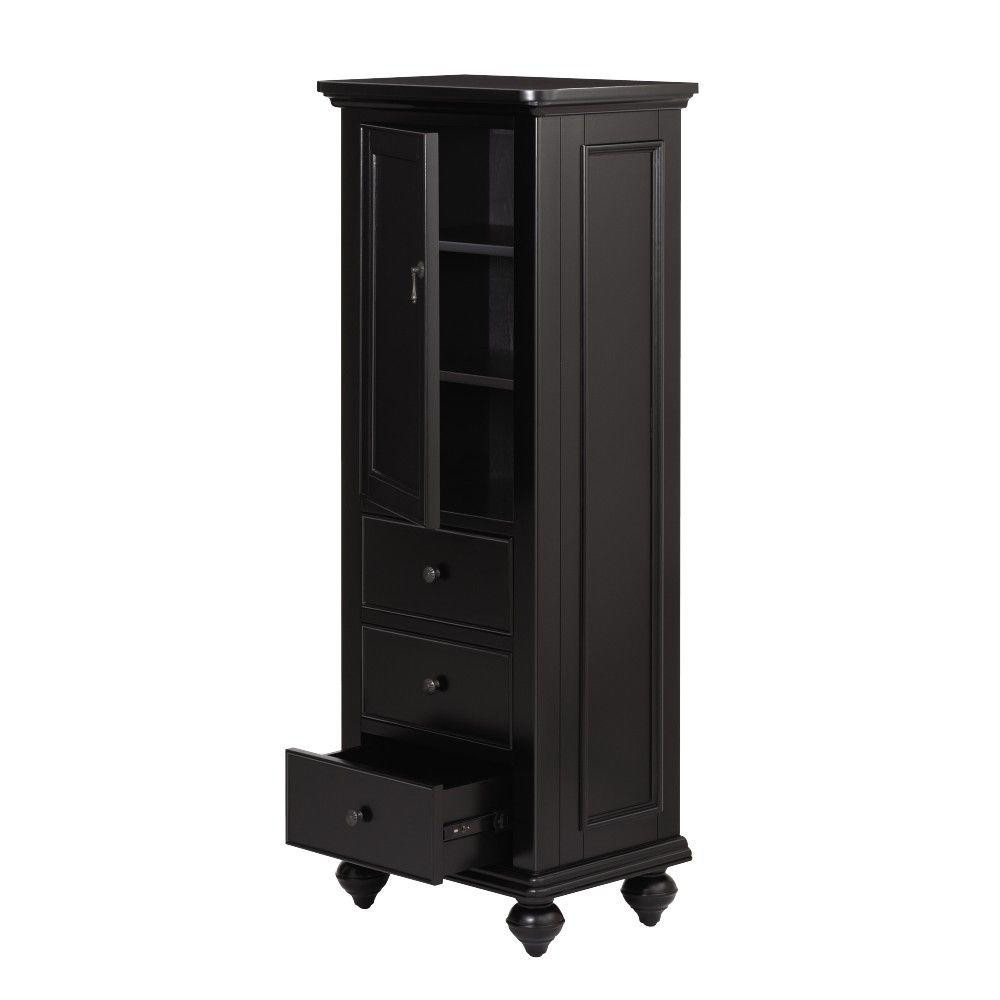 Black Bathroom Floor Cabinet
 Home Decorators Collection Newport 20 in W x 52 1 4 in H