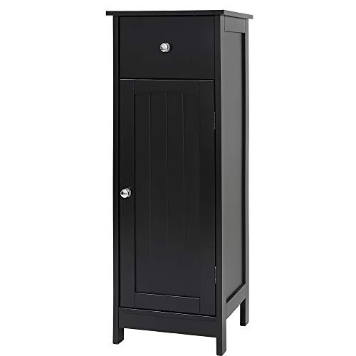 Black Bathroom Floor Cabinet
 Iwell Small Bathroom Floor Storage Cabinet with 1 Drawer