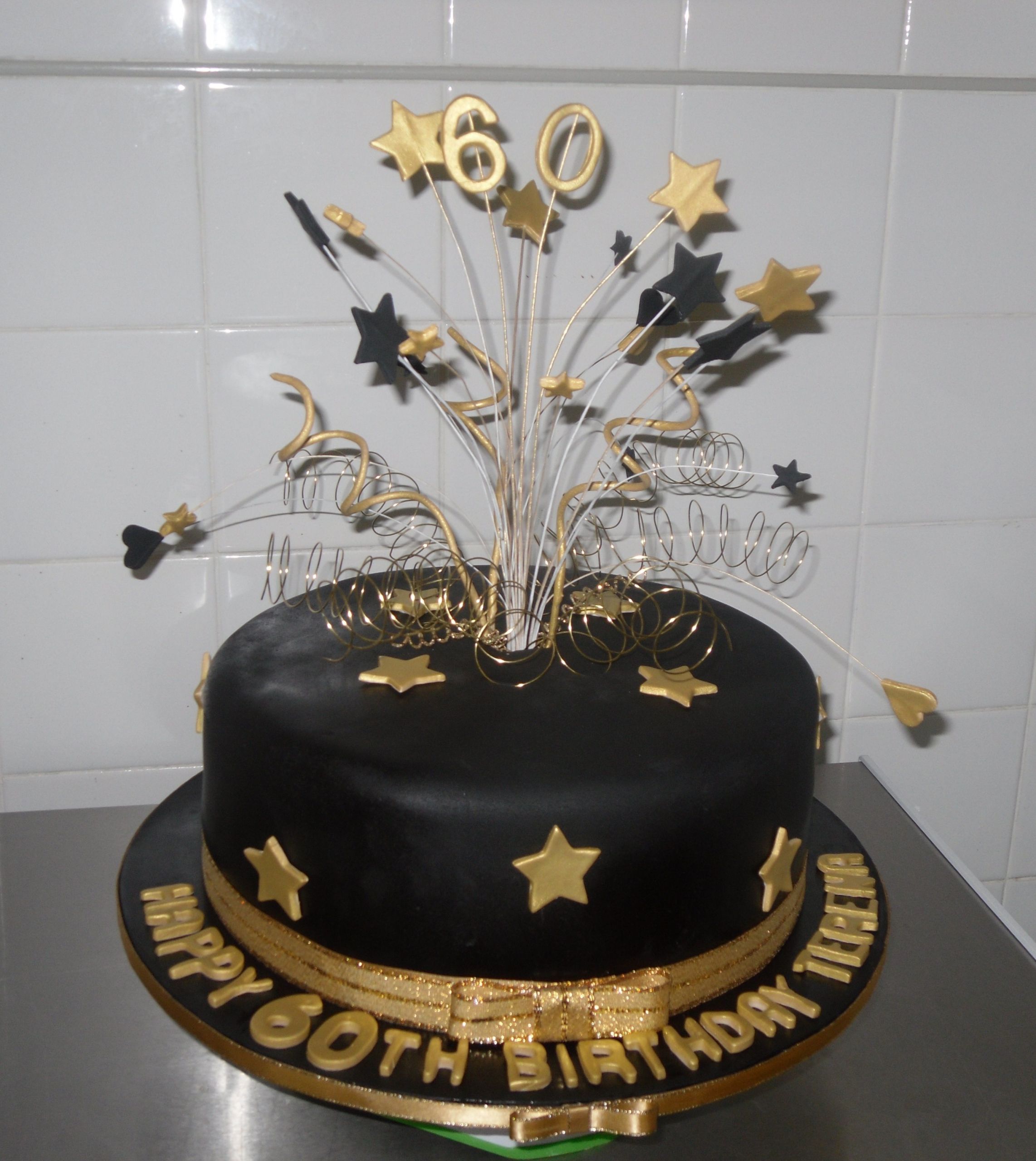 Black Birthday Cake
 Black and Gold cake Annette s Heavenly Cakes