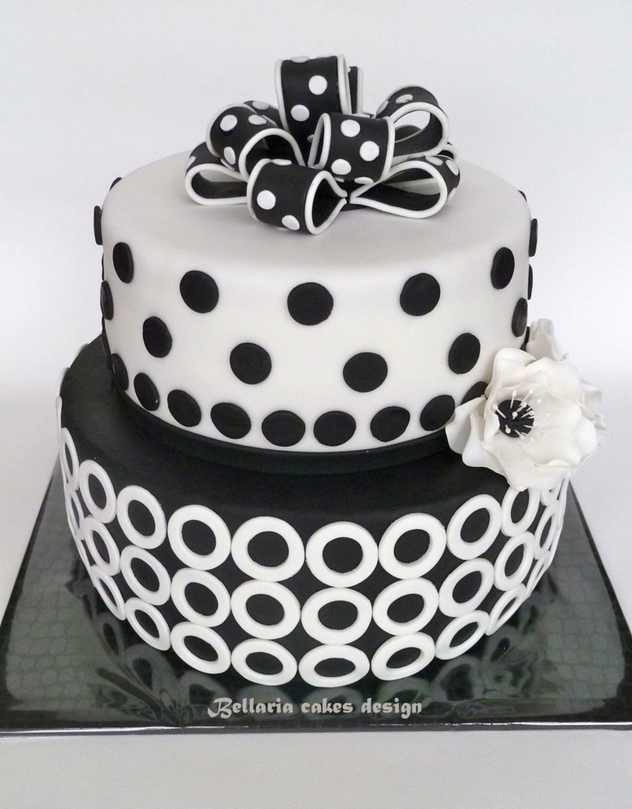 Black Birthday Cake
 Black And White Birthday Cake CakeCentral