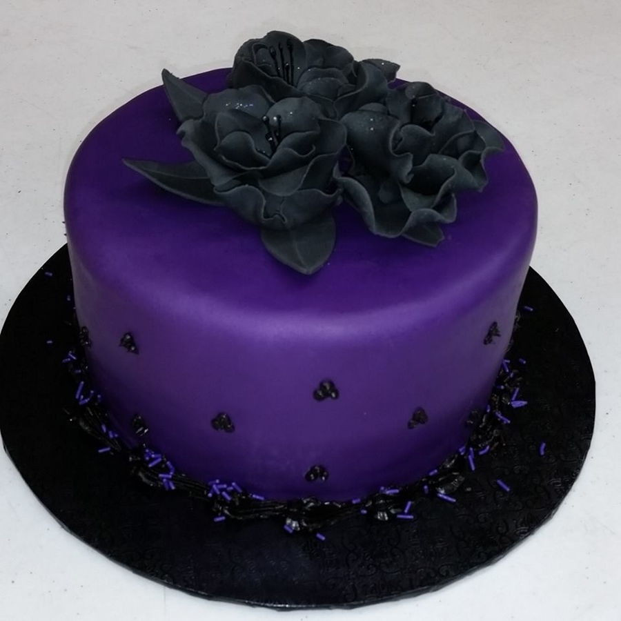 Black Birthday Cake
 Purple And Black Cake CakeCentral