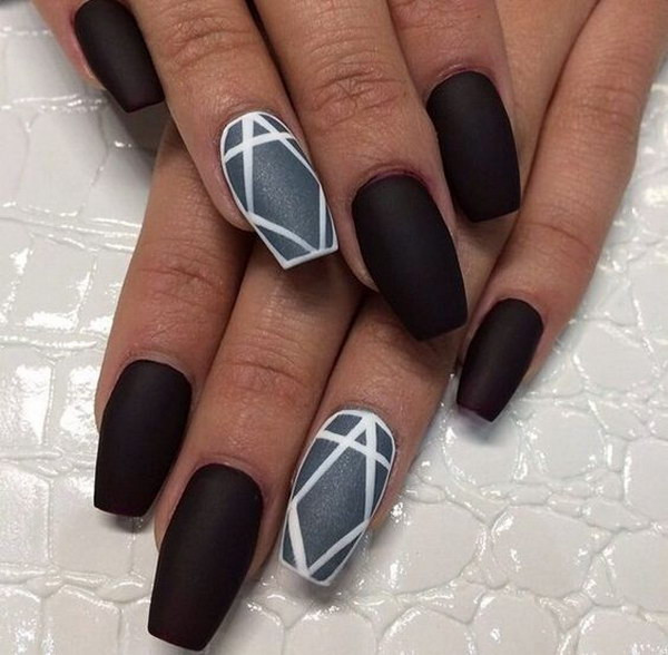 Black Matte Nail Designs
 60 Pretty Matte Nail Designs