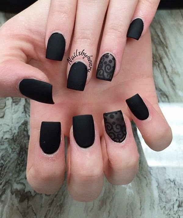 Black Matte Nail Designs
 60 Beautiful Dark Nail Designs And Ideas To Make Others