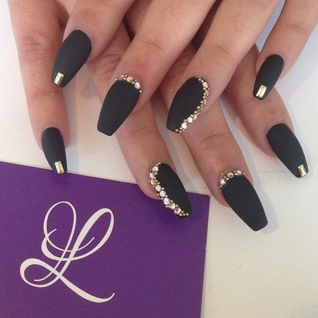 Black Matte Nail Designs
 12 Best Matte Black Coffin Nails for 2020 – NailDesignCode