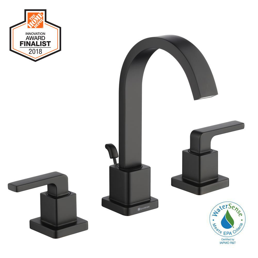 Black Widespread Bathroom Faucet
 Glacier Bay Farrington 8 in Widespread 2 Handle High Arc