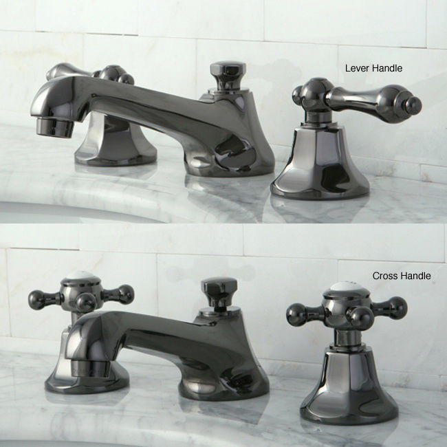 Black Widespread Bathroom Faucet
 Double handle Widespread Black Nickel Bathroom Faucet