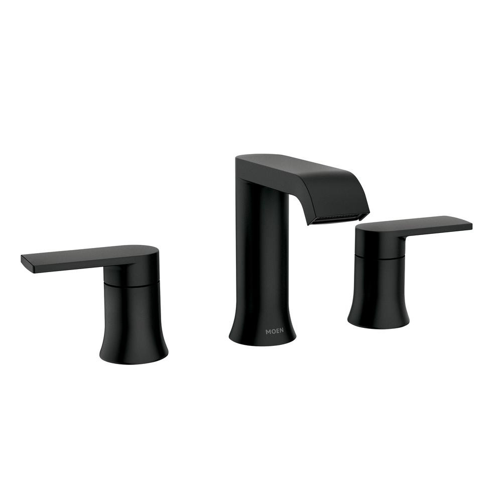 Black Widespread Bathroom Faucet
 MOEN BL Genta 8 in Widespread 2 Handle Bathroom