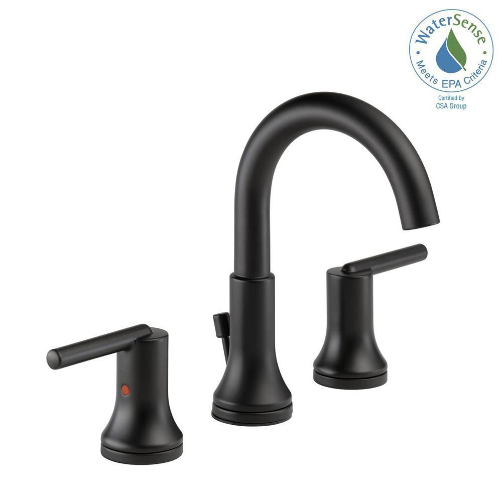 Black Widespread Bathroom Faucet
 Delta Trinsic 8 in Widespread 2 Handle Bathroom Faucet