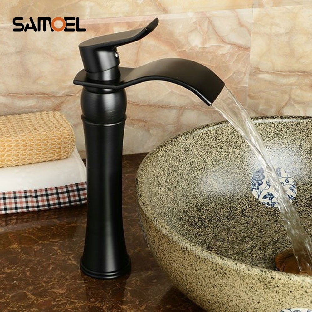 Black Widespread Bathroom Faucet
 High Bathroom Black Basin Faucet Brass & Black Widespread