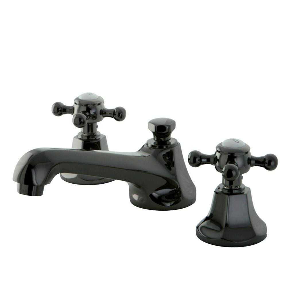 Black Widespread Bathroom Faucet
 Kingston Brass Victorian Cross 8 in Widespread 2 Handle