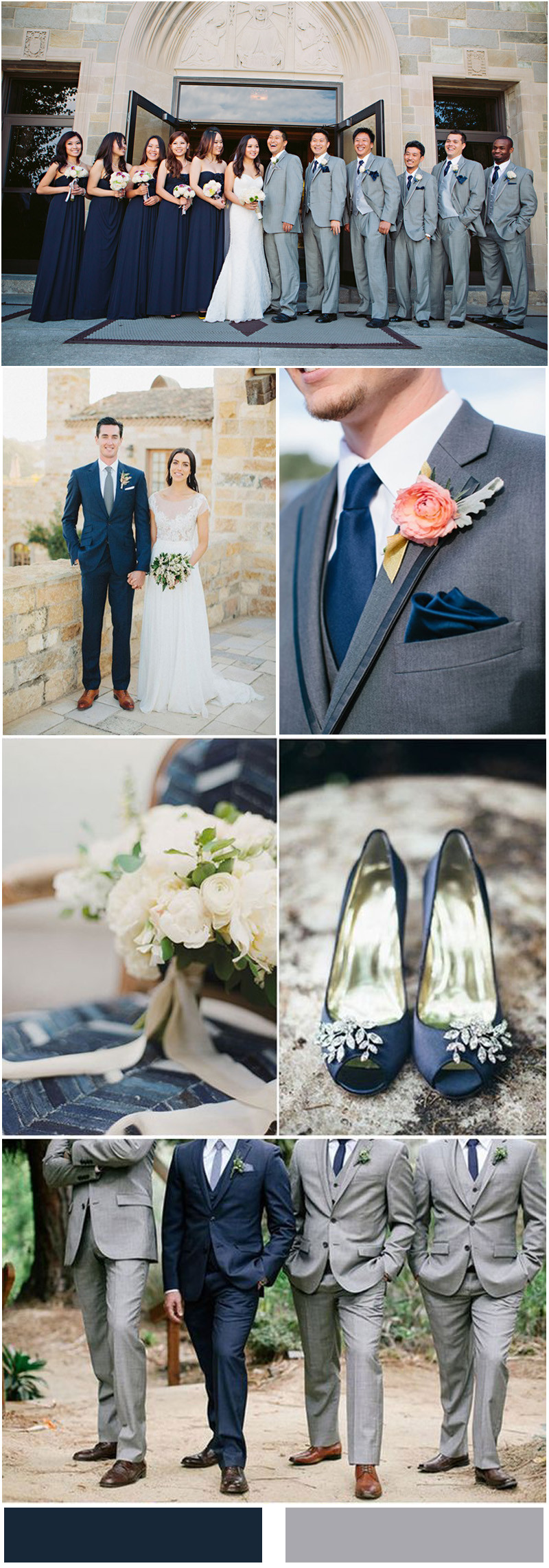 Blue And Grey Wedding Colors
 Nobleness and Eternity Stunning Navy Blue Wedding Color