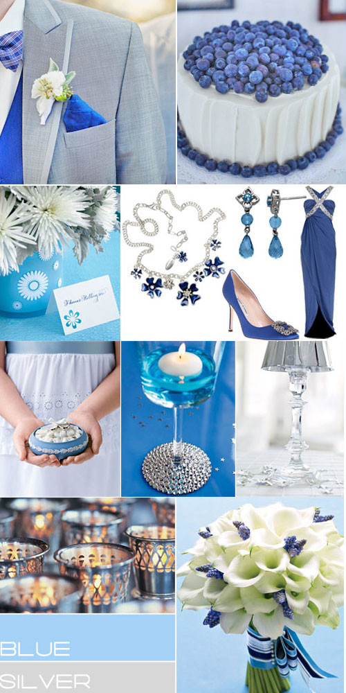 Blue And Grey Wedding Colors
 Blue silver wedding colors palette royal blue grey wedding