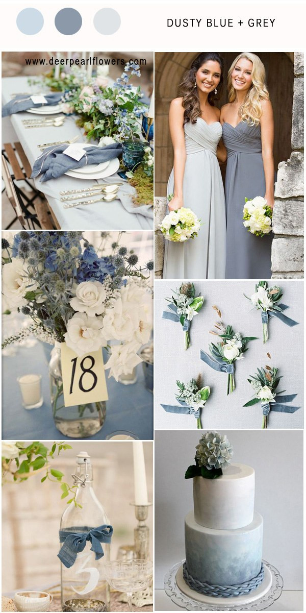 Blue And Grey Wedding Colors
 Top 7 Dusty Blue Wedding Color bos for 2018