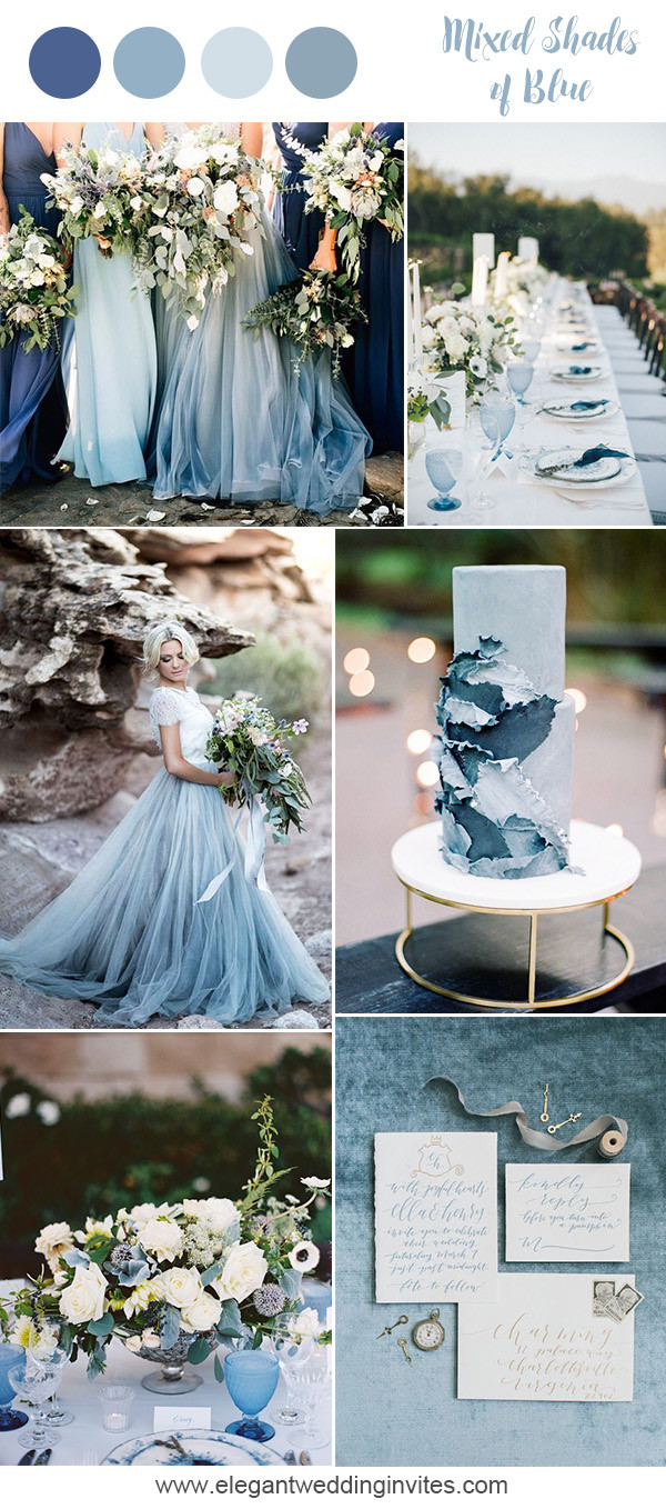 Blue And Grey Wedding Colors
 10 Prettiest Blue Wedding Color bos for 2018 & 2019