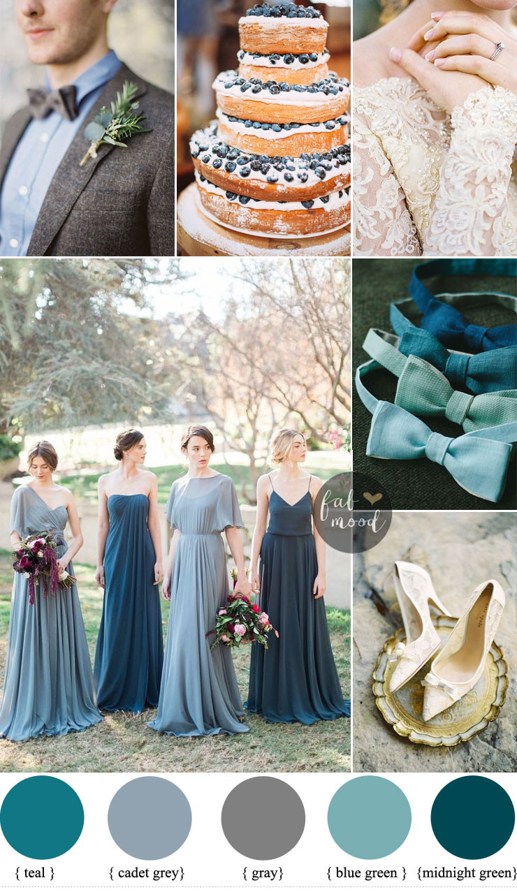 Blue And Grey Wedding Colors
 34 Blue Wedding Colour Paletttes For your blue wedding theme