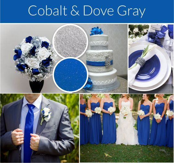 Blue And Grey Wedding Colors
 Cobalt blue and gray wedding theme pare to David s