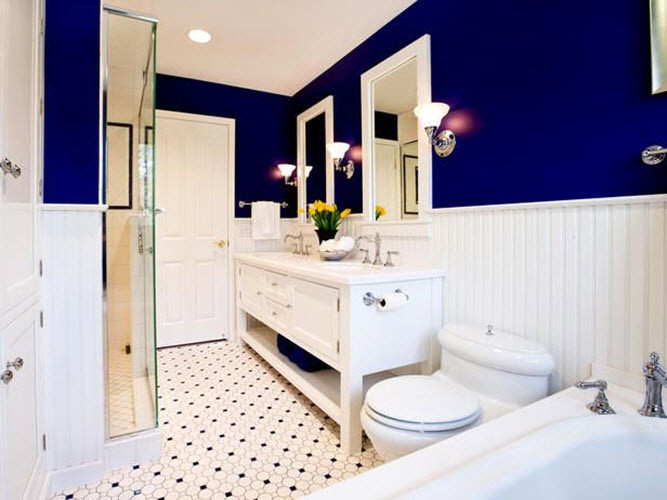 Blue Bathroom Paint Colors
 35 cobalt blue bathroom floor tiles ideas and pictures