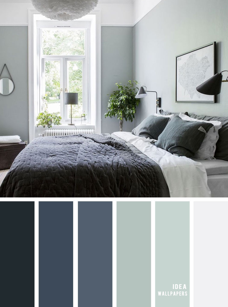 Blue Bedroom Color Schemes
 Sage and Dark blue Bedroom 25 Best Color Schemes for