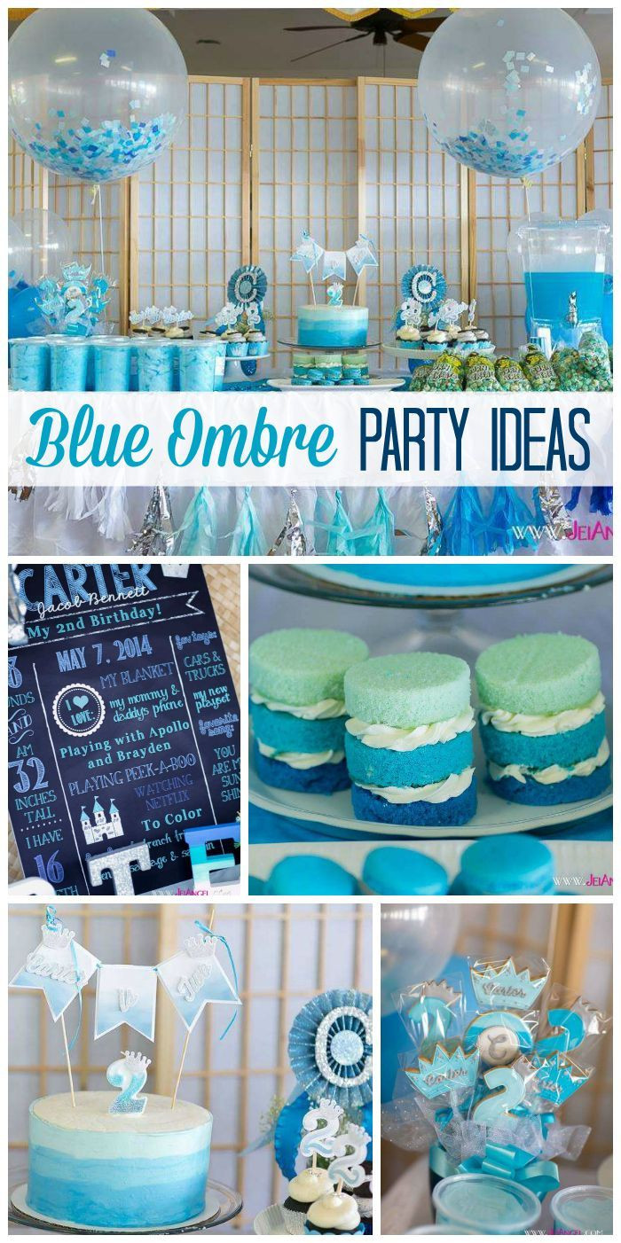 Blue Birthday Decorations
 Blue Ombre Prince Birthday "Prince Carter s Blue Ombre