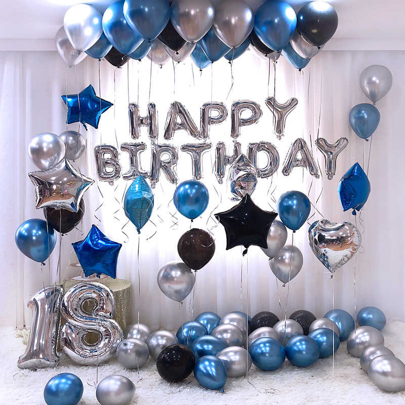 Blue Birthday Decorations
 Birthday Party Decorations Adult Happy Birthday Ballon