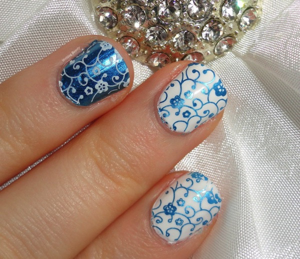 Blue Wedding Nails
 Writing Beauty Something Blue Wedding Nail Art