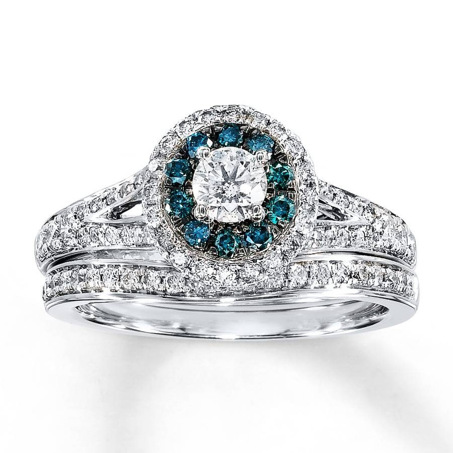 Blue Wedding Ring Set
 15 Collection of Blue Diamond Wedding Ring Sets