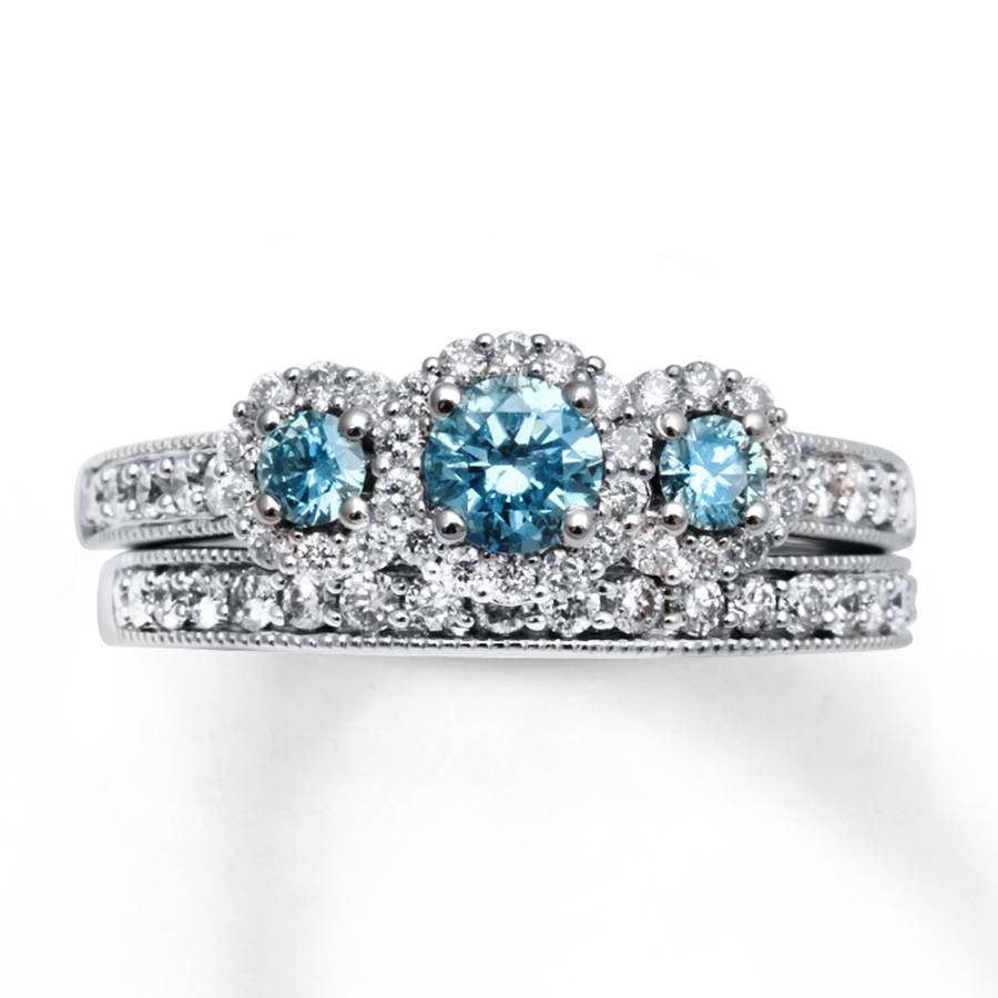 Blue Wedding Ring Set
 15 Collection of Blue Diamond Wedding Ring Sets