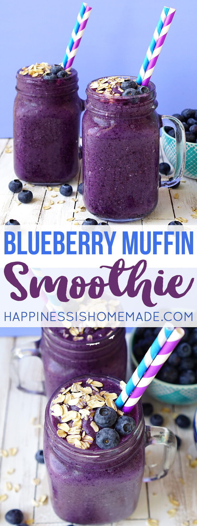 Blueberry Smoothie Recipes
 Healthy Blueberry Muffin Smoothie Recipe Happiness is