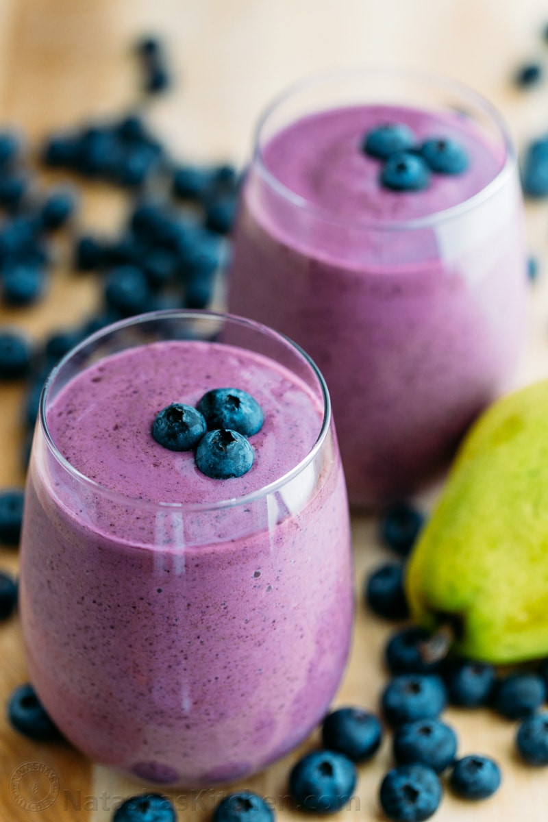 Blueberry Smoothie Recipes
 Blueberry Pear Smoothie Recipe NatashasKitchen