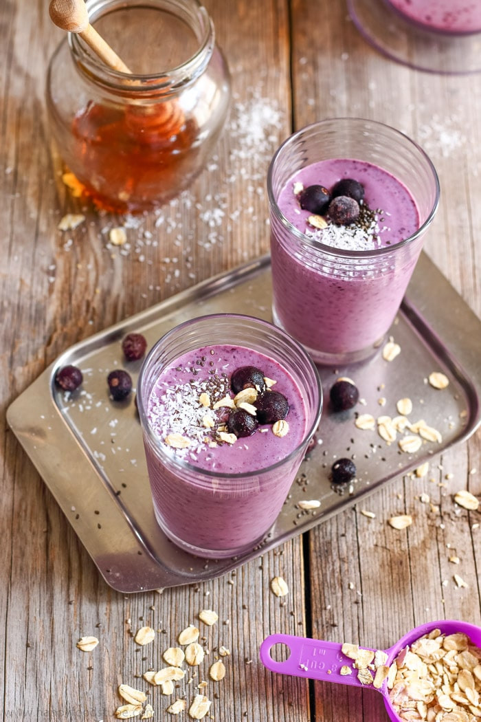 Blueberry Smoothies With Milk
 Blueberry Coconut Milk Smoothie with Oats Happy Foods Tube