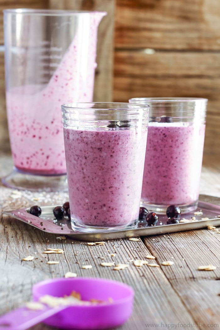 Blueberry Smoothies With Milk
 Blueberry Coconut Milk Smoothie with Oats Happy Foods Tube