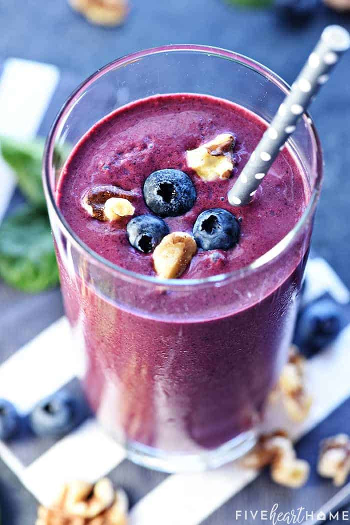 Blueberry Smoothies With Milk
 Blueberry Smoothie w Spinach & Nuts Brain Healthy