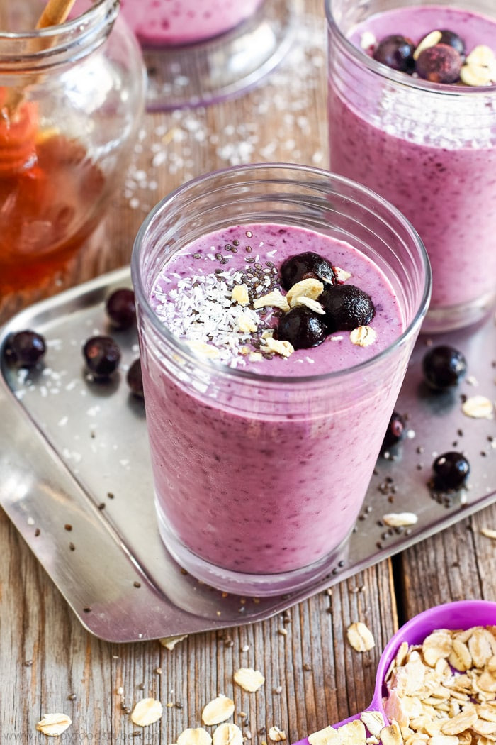 Blueberry Smoothies With Milk
 Blueberry Coconut Milk Smoothie with Oats Happy Foods Tube