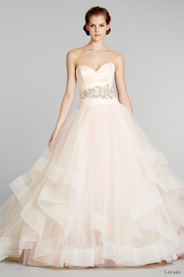 Blush Pink Wedding Gown
 Lazaro Fall 2012 Wedding Dresses Wedding Inspirasi