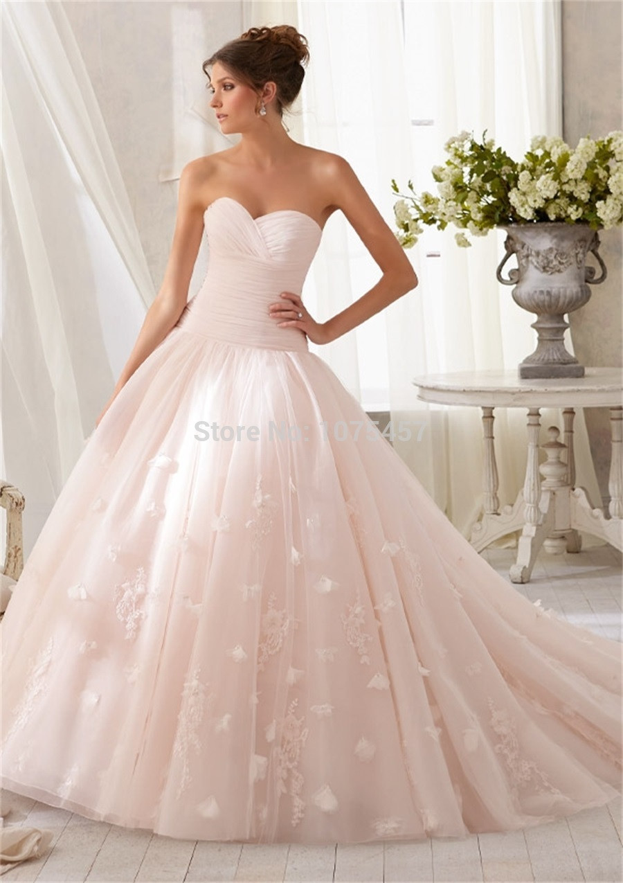 Blush Pink Wedding Gown
 New Arrival Blush Pink Wedding Dress 2015 Sweetheart