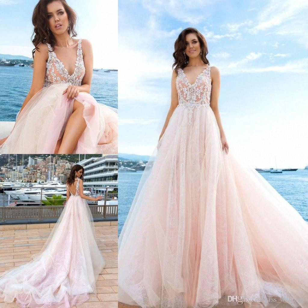 Blush Pink Wedding Gown
 Discount Exquisite Blush Pink Wedding Gowns High Quality