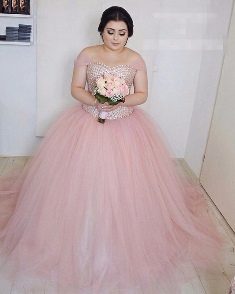 Blush Pink Wedding Gown
 Blush Pink Plus Size Wedding Dress Ball Gown Wedding Dress