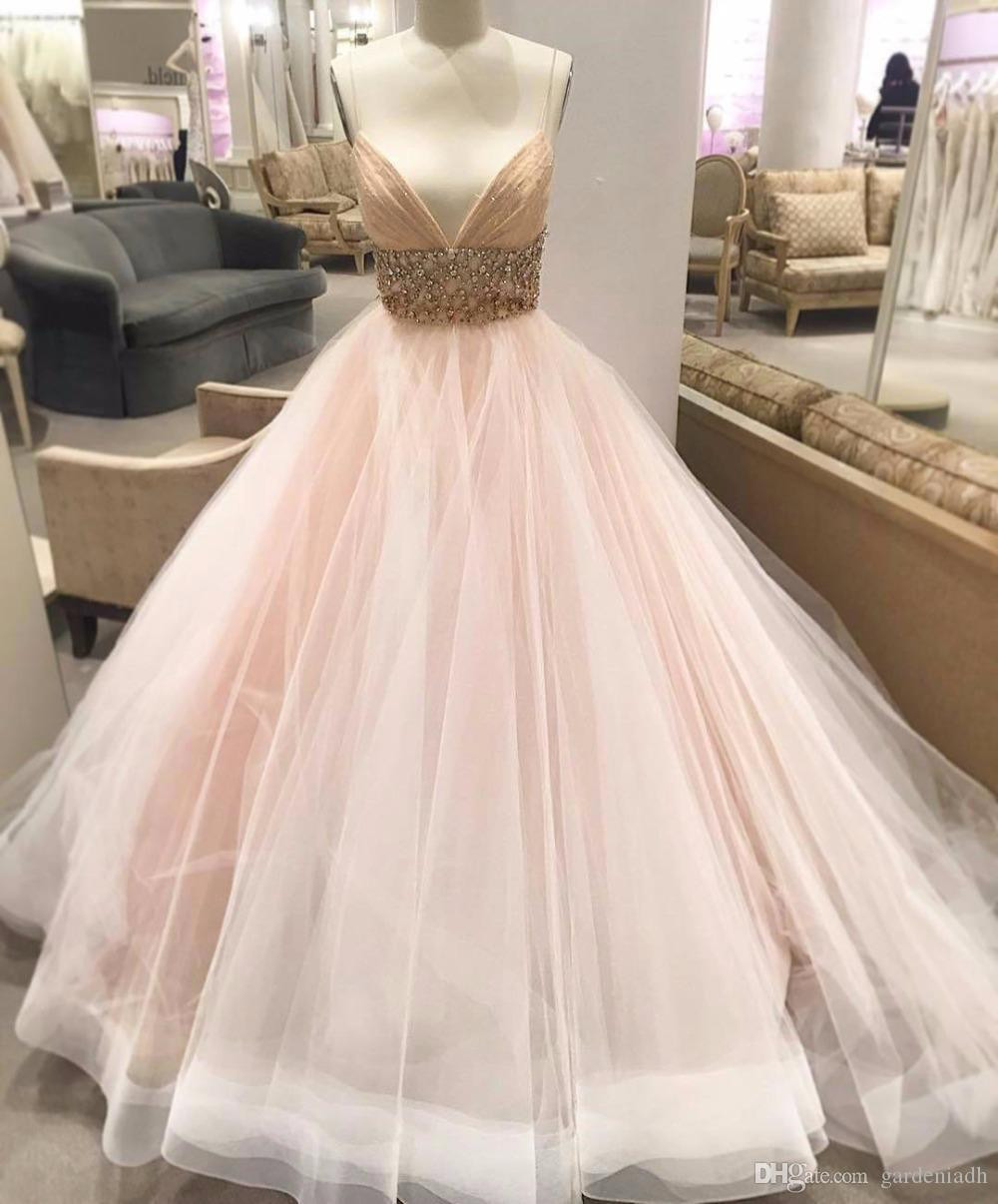 Blush Pink Wedding Gown
 Drop Waist Wedding Dress Pink Blush Ball Gown 2017