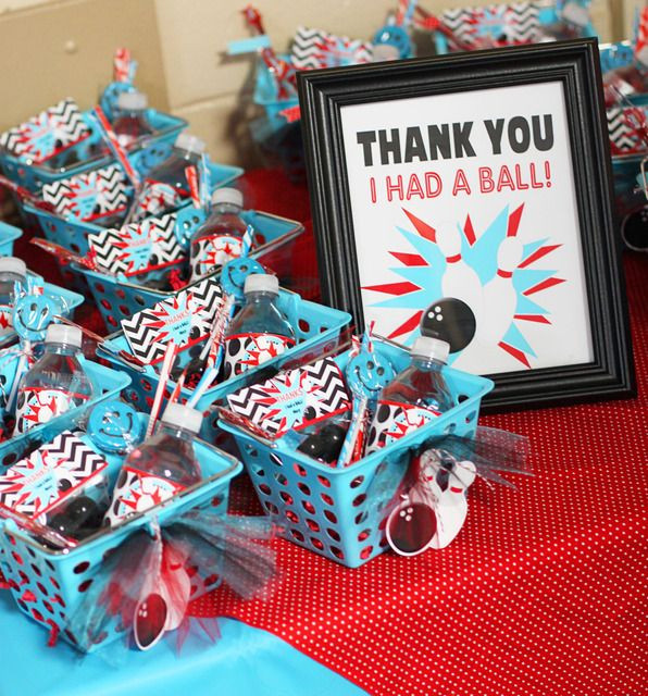 Bowling Party Favors For Kids
 Bowling Party Favor love the thank you sign And could