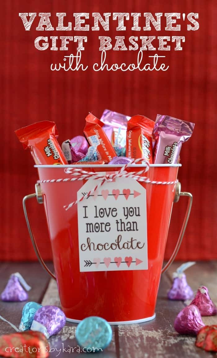 Box Valentine'S Day Gift Ideas
 Chocolate Lover s Valentine s Gift Baskets with Printable