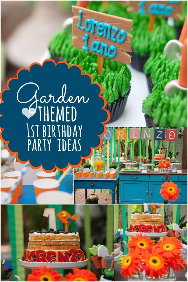 Boy 1st Birthday Party Ideas
 A Garden Themed Boy s First Birthday Party Spaceships