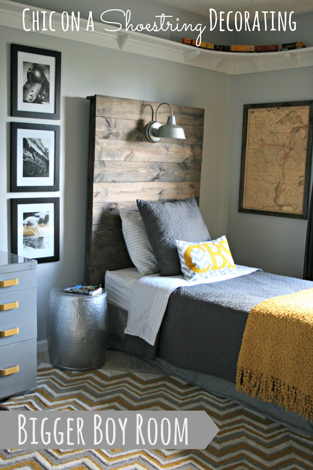 Boy Bedroom Designs
 Chic on a Shoestring Decorating Bigger Boy Room Reveal