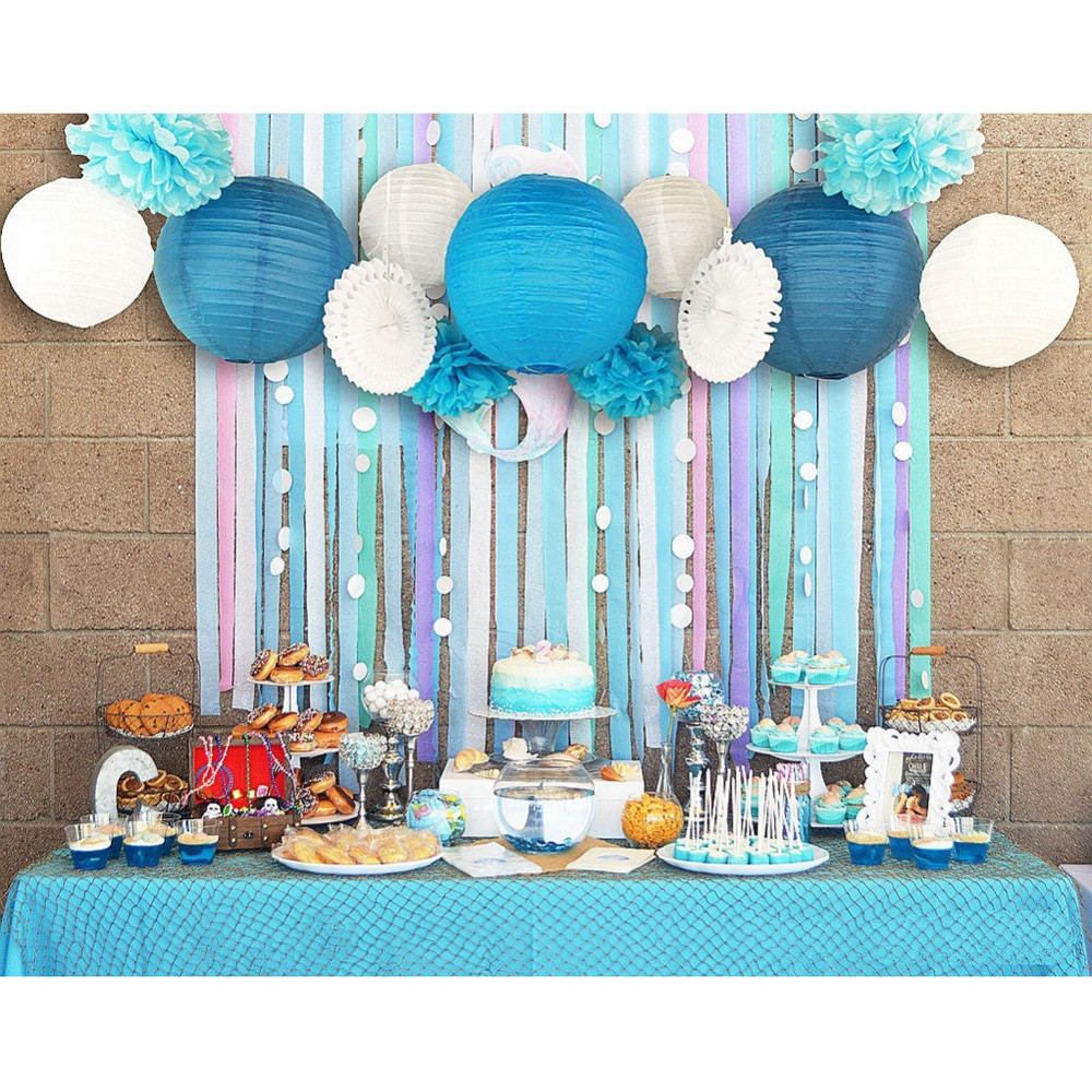 Boy Birthday Decorations
 Set of 13 Blue Pink Beach Themed Party Under the Sea