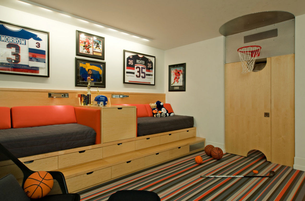 Boy Sports Bedroom
 47 Really Fun Sports Themed Bedroom Ideas