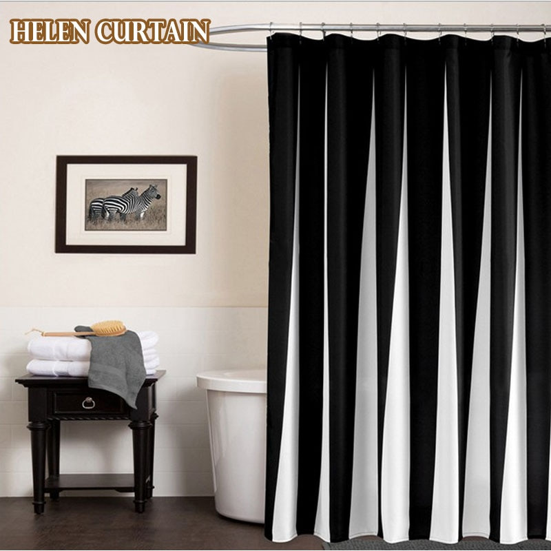 Boys Bathroom Shower Curtain
 Helen Curtain Creative Black And White Polyester Modern