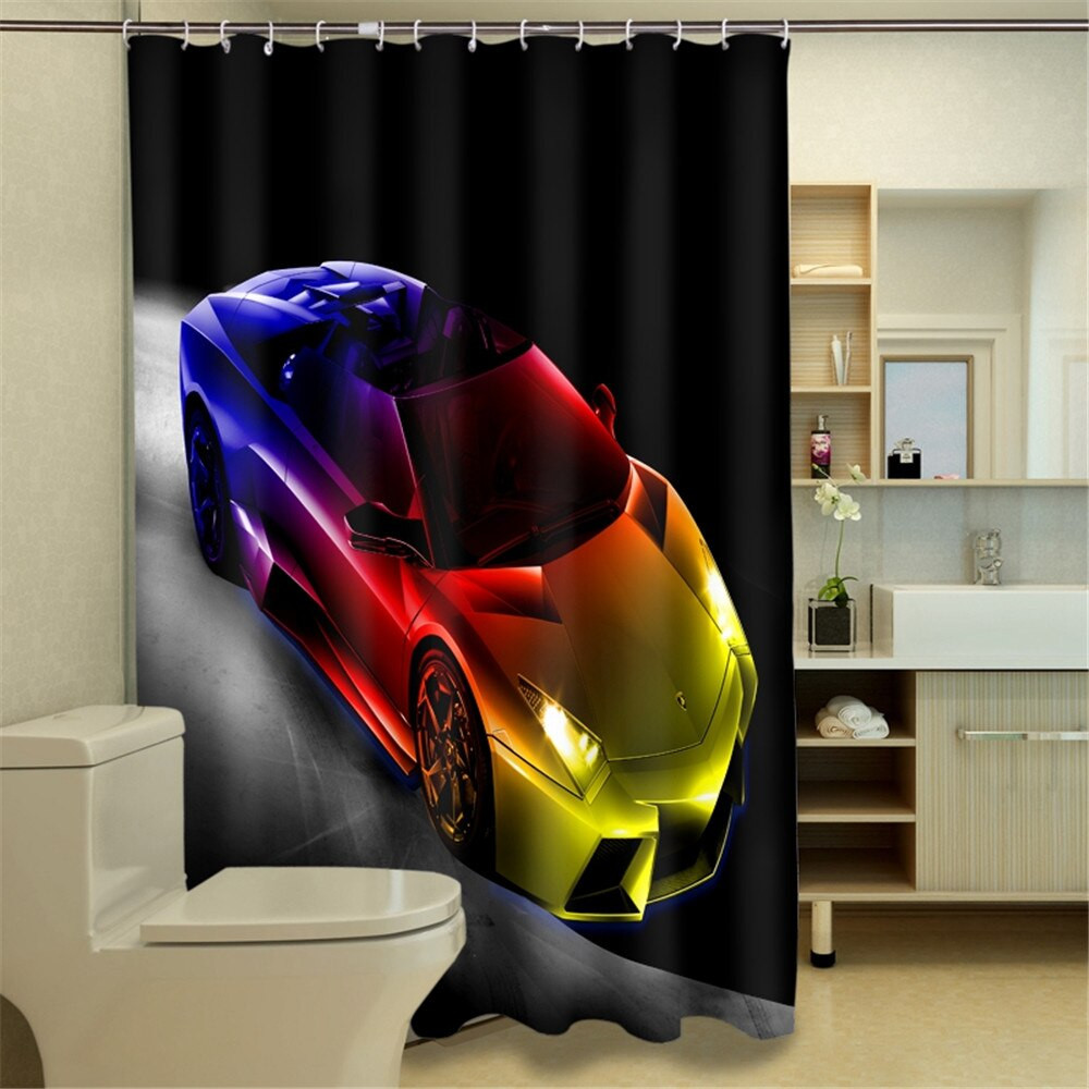 Boys Bathroom Shower Curtain
 Aliexpress Buy 3D Flash Car Design Boys Bathroom