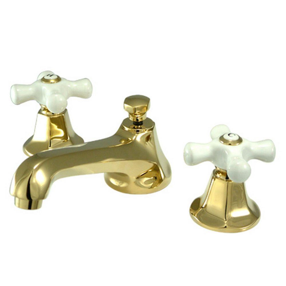 Brass Faucets Bathroom
 Kingston Brass 8 in Widespread 2 Handle Mid Arc Bathroom